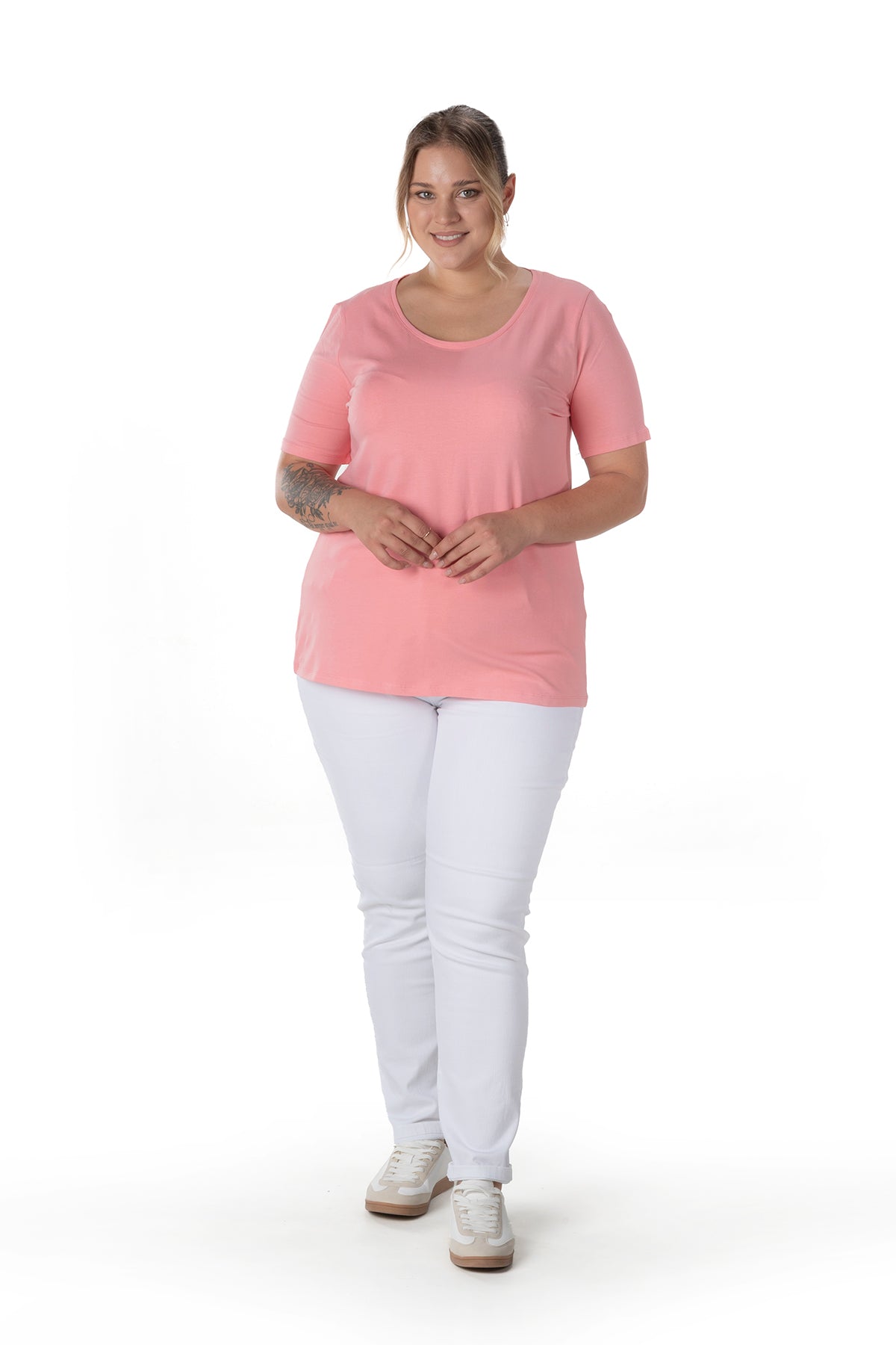 Büyük Beden Kısa Kol Basic T-shirt 10971529